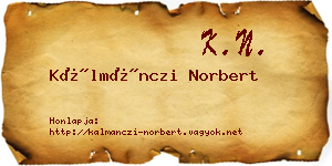 Kálmánczi Norbert névjegykártya