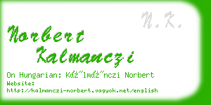 norbert kalmanczi business card